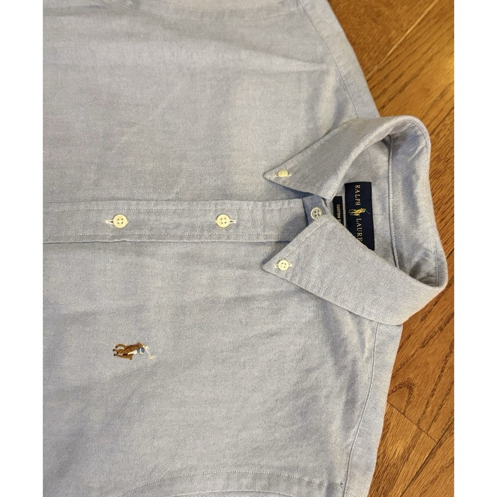 Polo Ralph Lauren Chambray Oxford Shirt Mens M Flesh Pony Denim Look Cowboy